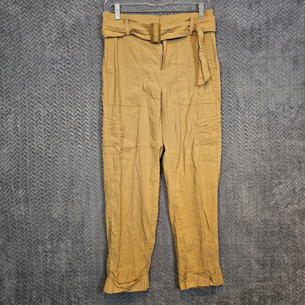 Breathable Quiet Luxury Vince Belted Linen Blend Pant Small SP Priced New @ $398
